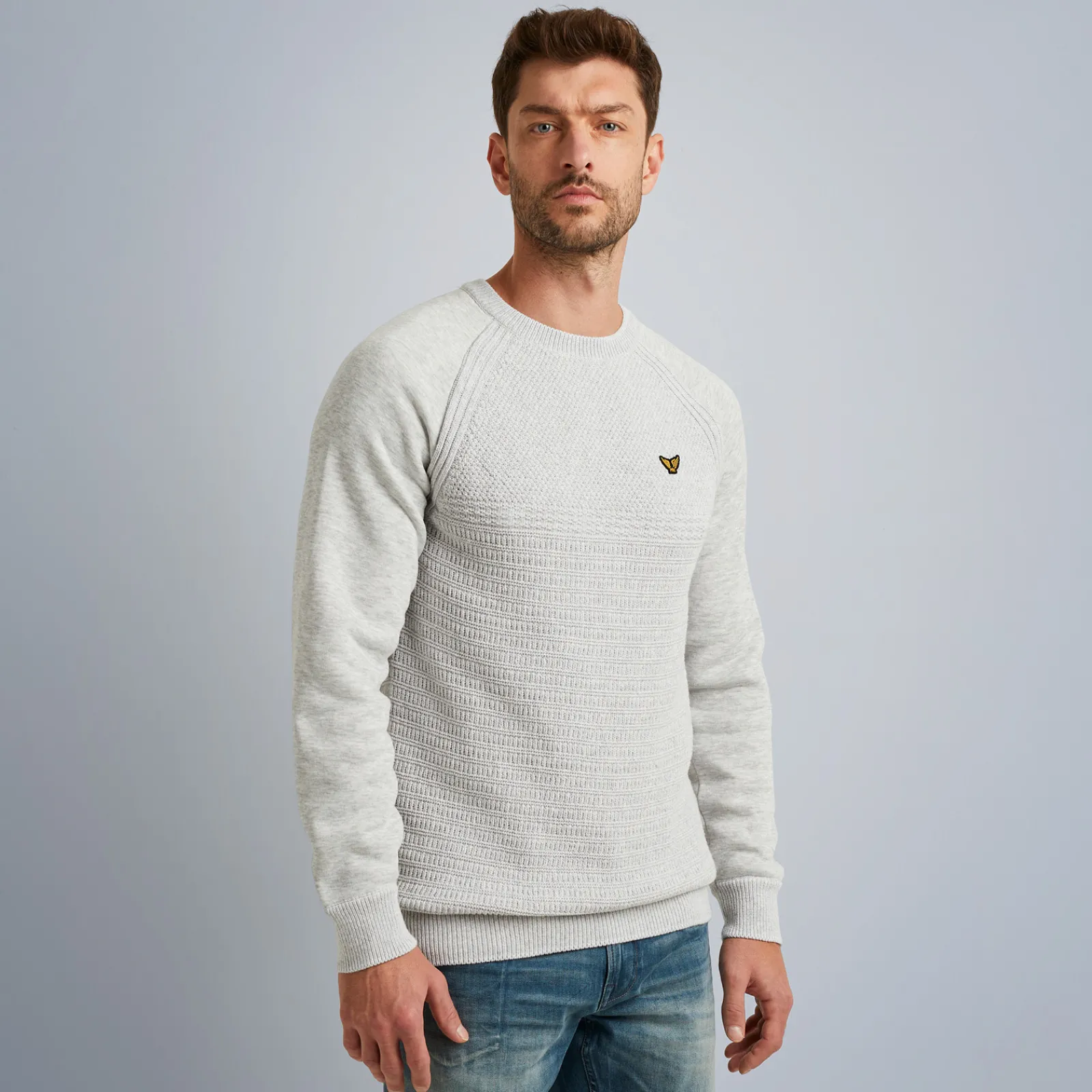 PME Legend Tops*Pullover In A Material Mix Beige