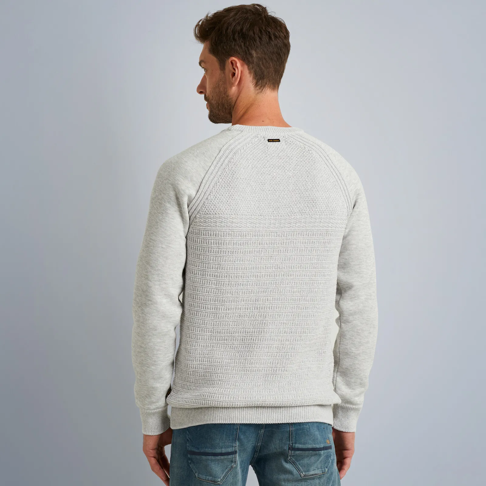 PME Legend Tops*Pullover In A Material Mix Beige