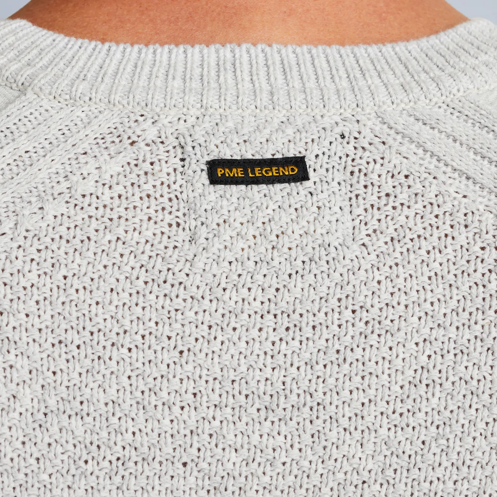 PME Legend Tops*Pullover In A Material Mix Beige
