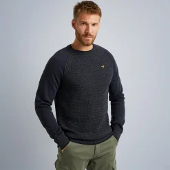 PME Legend Tops*Pullover In A Material Mix Blue