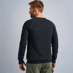PME Legend Tops*Pullover In A Material Mix Blue