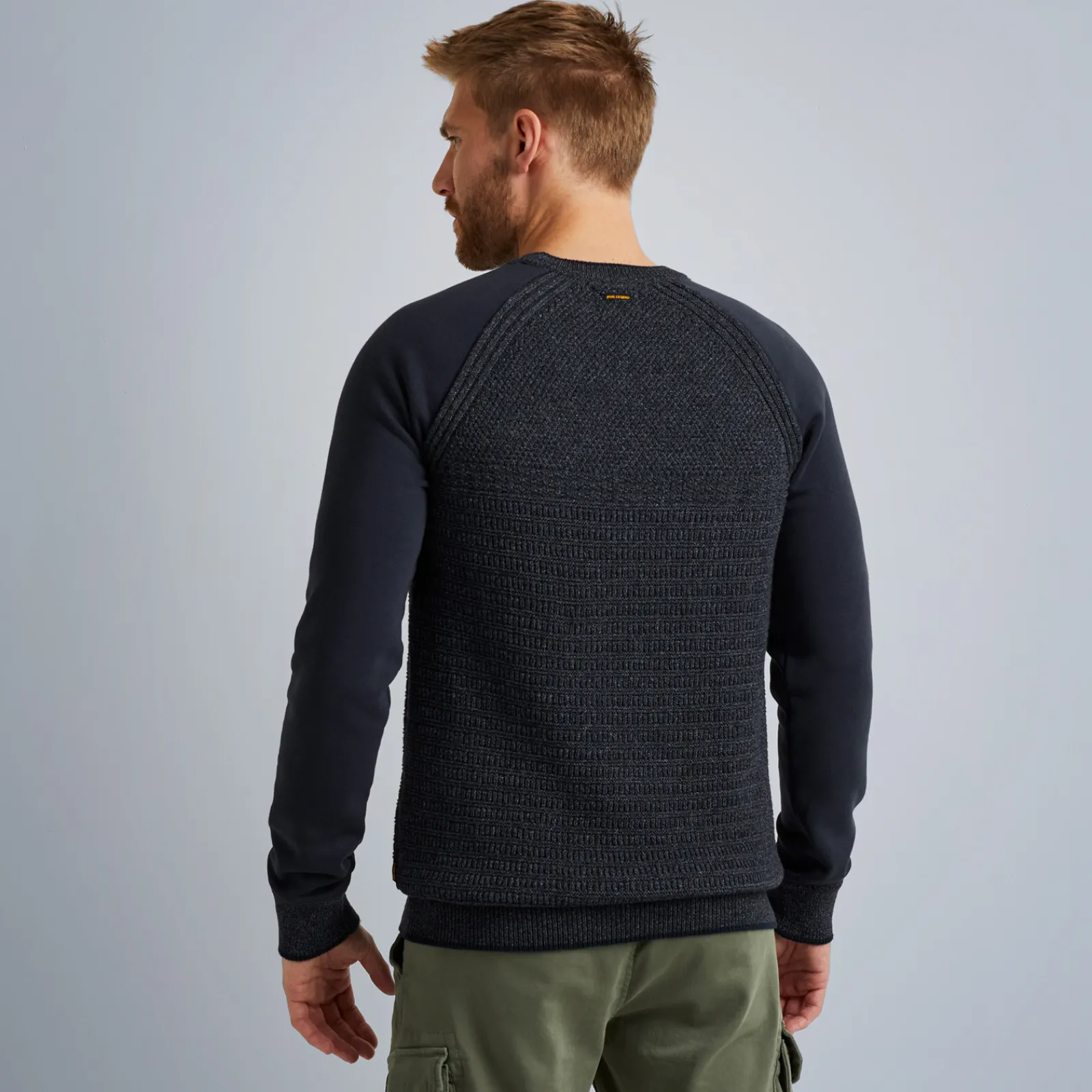 PME Legend Tops*Pullover In A Material Mix Blue