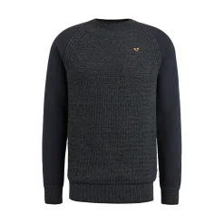 PME Legend Tops*Pullover In A Material Mix Blue