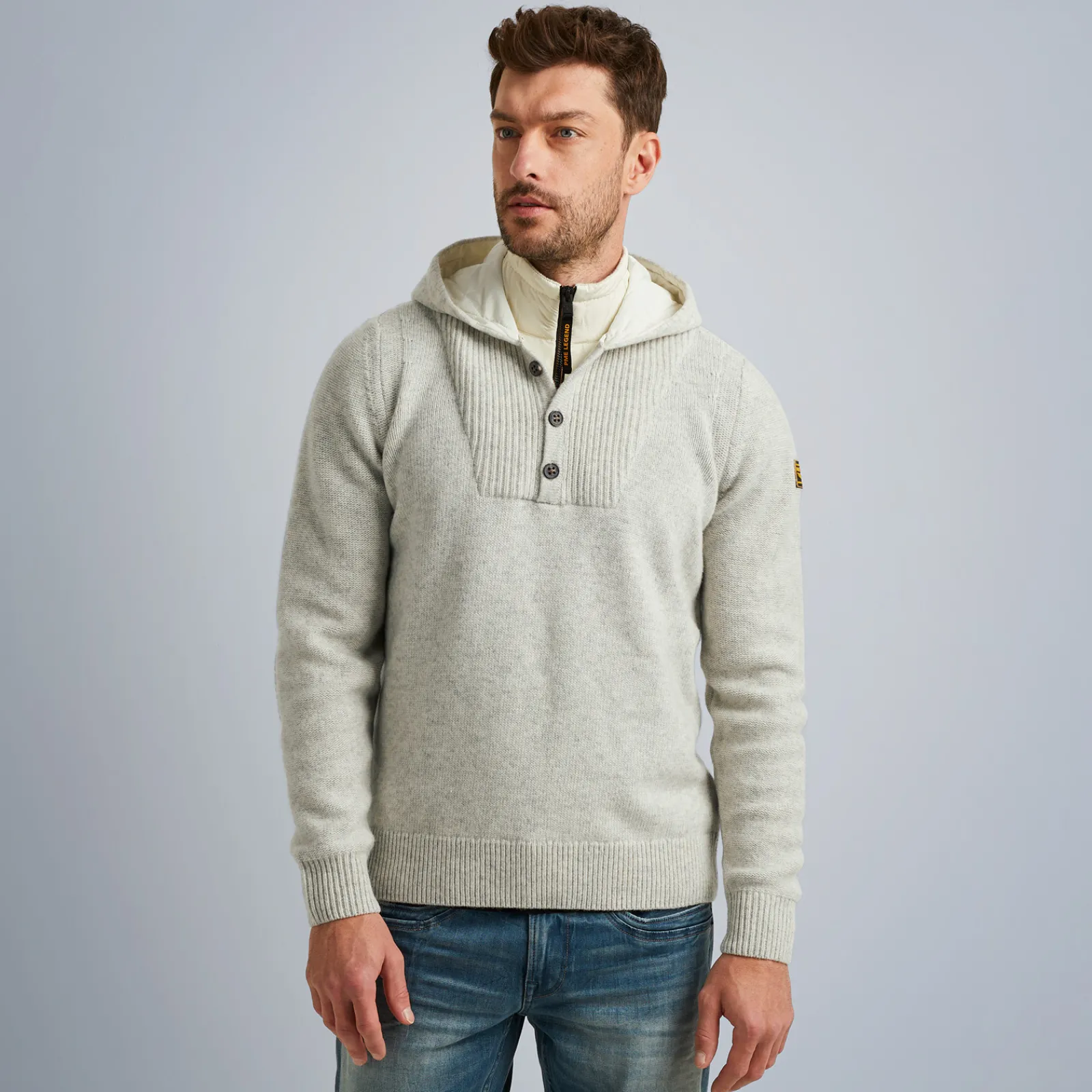 PME Legend Tops*Pullover In A Wool Blend Grey