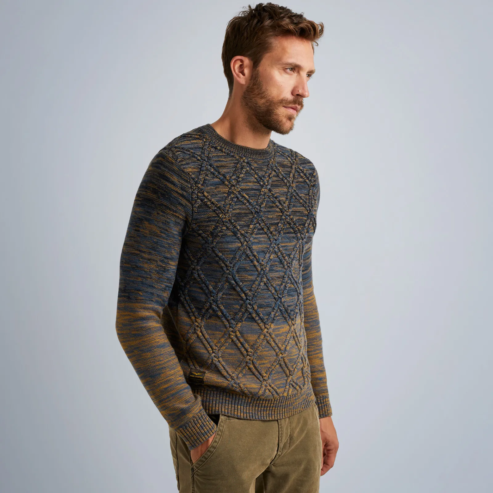 PME Legend Tops*Pullover In Mouline Yarn Blue