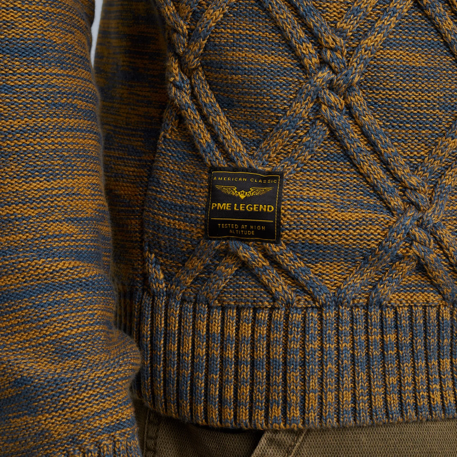 PME Legend Tops*Pullover In Mouline Yarn Blue