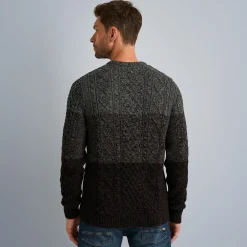 PME Legend Tops*Pullover With Cable Pattern Grey