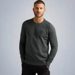 PME Legend Tops*Pullover With Different Structures Green