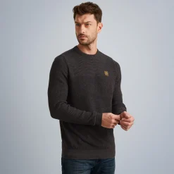 PME Legend Tops*Pullover With Different Textures Grey