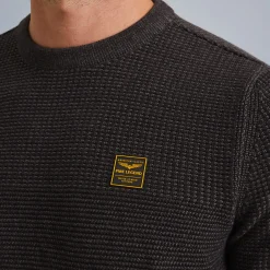 PME Legend Tops*Pullover With Different Textures Grey