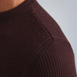 PME Legend Tops*Pullover With Different Textures Brown