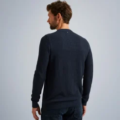 PME Legend Tops*Pullover With Different Textures Blue