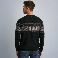 PME Legend Tops*Pullover With Fair Isle Pattern Grey