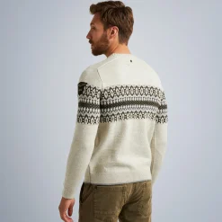 PME Legend Tops*Pullover With Fair Isle Pattern Grey