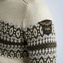 PME Legend Tops*Pullover With Fair Isle Pattern Grey