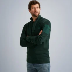 PME Legend Tops*Pullover With Half Zipper Green