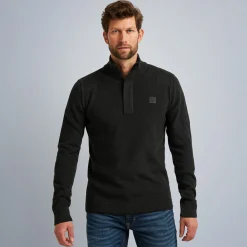 PME Legend Tops*Pullover With Half Zipper Grey