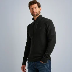 PME Legend Tops*Pullover With Half Zipper Grey