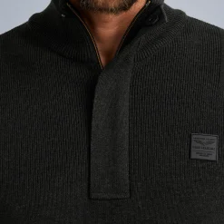 PME Legend Tops*Pullover With Half Zipper Grey