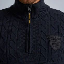 PME Legend Tops*Pullover With Half Zipper Blue