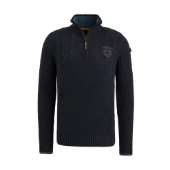 PME Legend Tops*Pullover With Half Zipper Blue