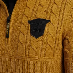 PME Legend Tops*Pullover With Half Zipper Brown
