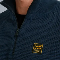 PME Legend Tops*Pullover With Half Zipper Blue