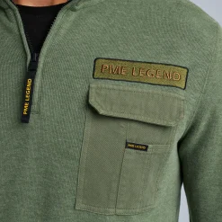 PME Legend Tops*Pullover With Half Zipper Green
