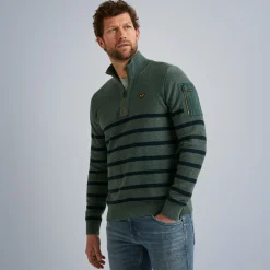 PME Legend Tops*Pullover With Half Zipper Green