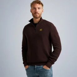 PME Legend Tops*Pullover With Half Zipper Brown