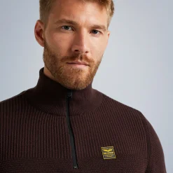 PME Legend Tops*Pullover With Half Zipper Brown