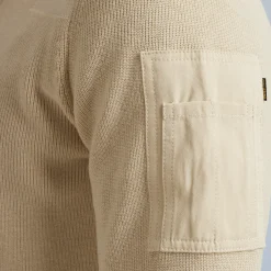 PME Legend Tops*Pullover With Half Zipper Beige