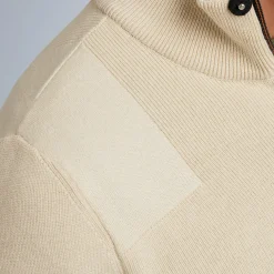 PME Legend Tops*Pullover With Half Zipper Beige