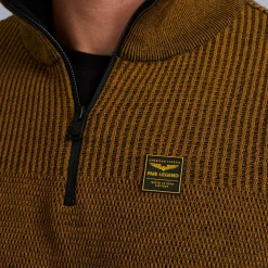 PME Legend Tops*Pullover With Half Zipper Brown