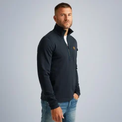 PME Legend Tops*Pullover With Half Zipper Blue