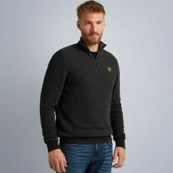 PME Legend Tops*Pullover With Half Zipper Grey