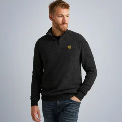 PME Legend Tops*Pullover With Half Zipper Grey