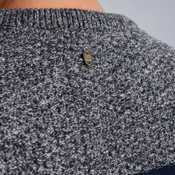 PME Legend Tops*Pullover With Knitted-In Textures Blue