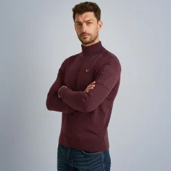 PME Legend Tops*Pullover With Stand-Up Collar Brown