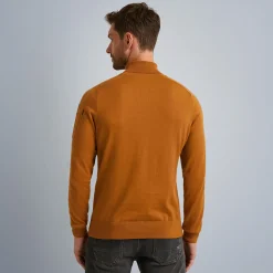 PME Legend Tops*Pullover With Stand-Up Collar Brown