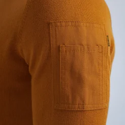 PME Legend Tops*Pullover With Stand-Up Collar Brown