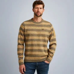 PME Legend Tops*Pullover With Stripe Pattern Brown