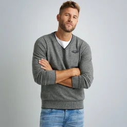 PME Legend Tops*Pullover With V-Neck Blue