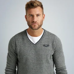 PME Legend Tops*Pullover With V-Neck Blue
