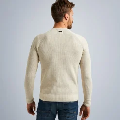 PME Legend Tops*Rib Knit Pullover With Cargo Pocket Beige