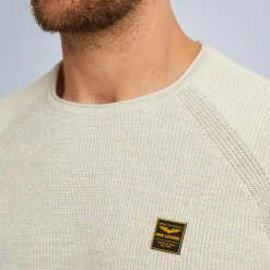 PME Legend Tops*Rib Knit Pullover With Cargo Pocket Beige