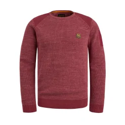 PME Legend Tops*Rib Knit Pullover With Cargo Pocket Red