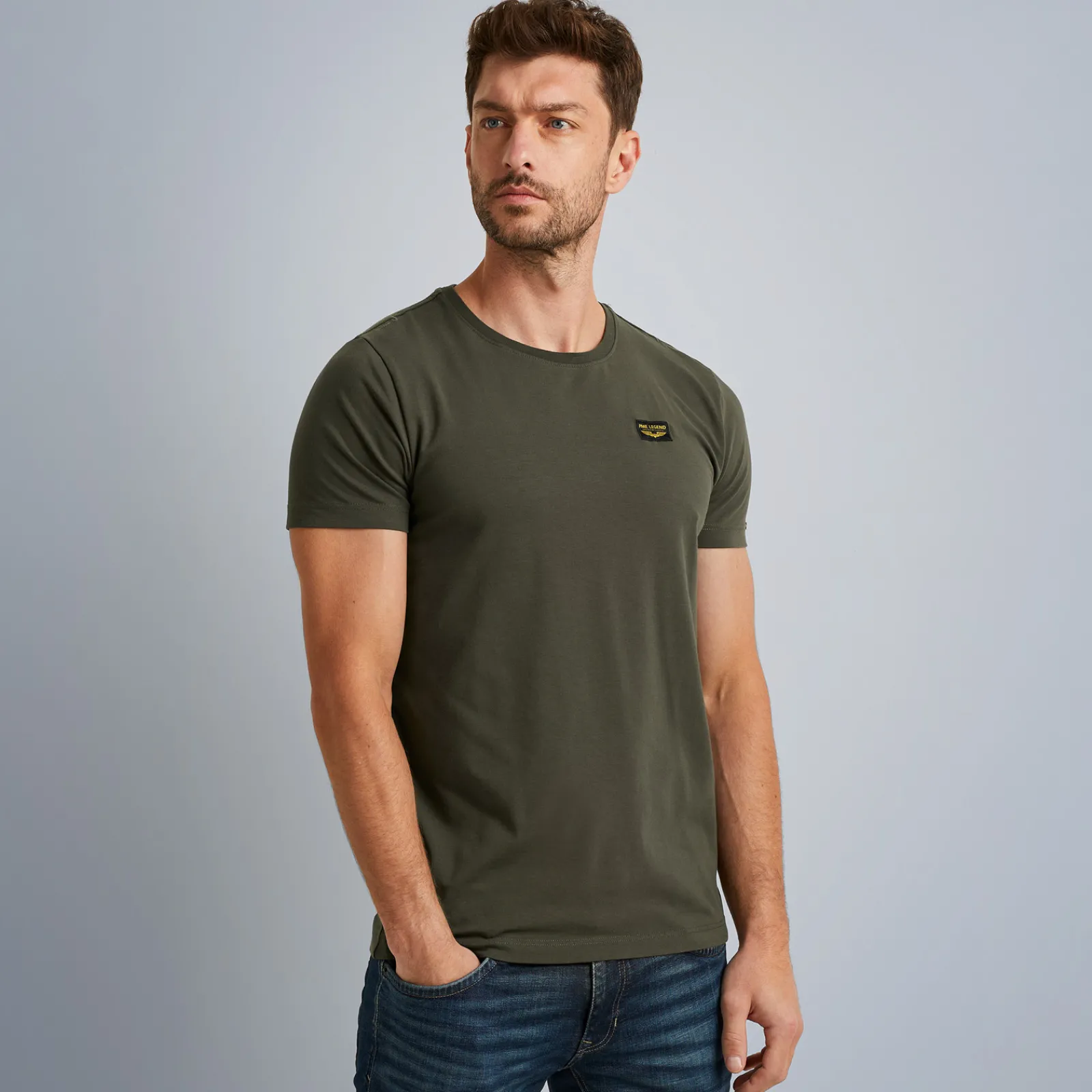 PME Legend Tops*Round Neck Guyver T-Shirt Brown