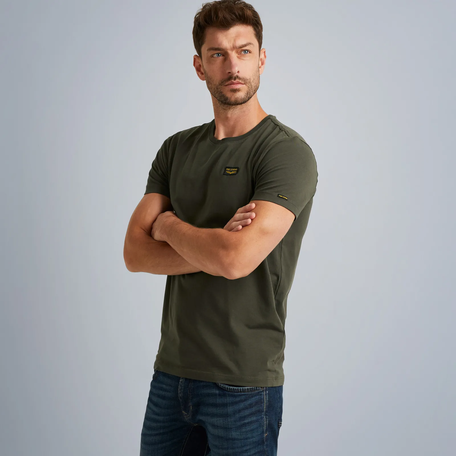PME Legend Tops*Round Neck Guyver T-Shirt Brown