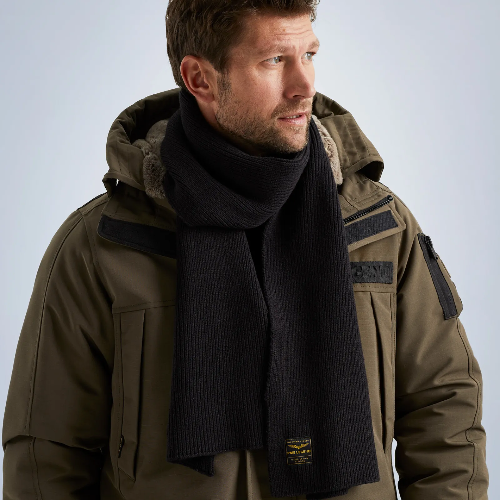 PME Legend *Scarf In A Cotton Blend Grey